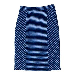 Anthropologie Maeve Textured Indigo Pencil Skirt Midi Career wear EUC